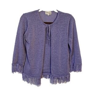 Smooch Purple Fringe Knit Cardigan and Camisole Twin Co-Ord Womens Medium